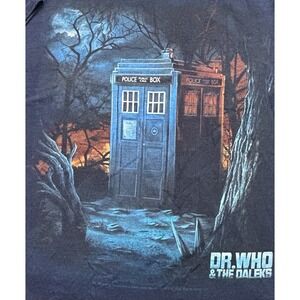 Dr. Who Shirt Dr. Who & The Daleks T-Shirt Men XL Blue Sci Fi Adventure Stretch